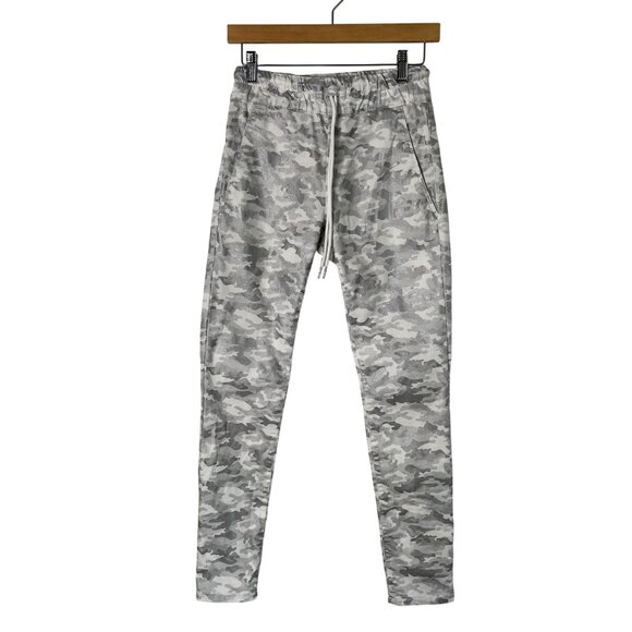 Bevy Flog Jogger Pants Women 25 Gray White Camo Utility Pockets - Picture 2 of 11